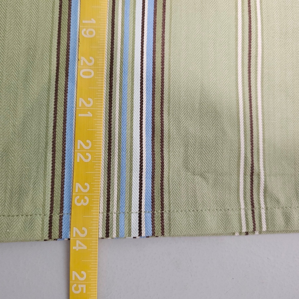 VTG Pottery Barn Cafe Curtains Valance Green Striped Cotton Ties Cottagecore - Picture 7 of 9